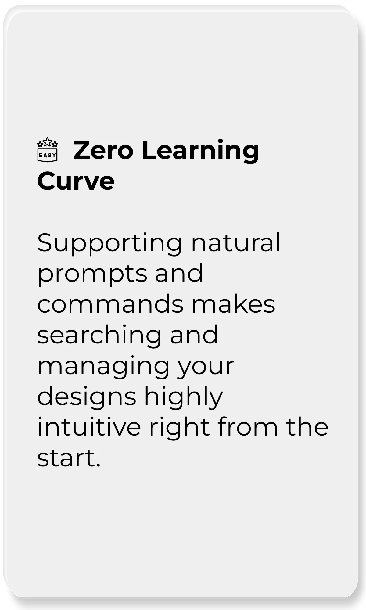 Mint AI_Zero Learning Curve_Supporting natural prompts and commands makes searching and managing your designs highly intuitive right from the start.